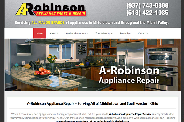 A-Robinson Appliance Repair Web Site